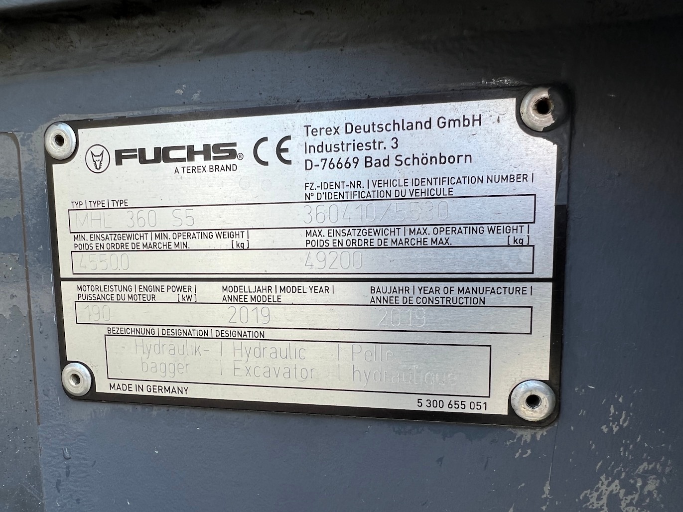 Used 2019 Fuchs MHL360F For Sale