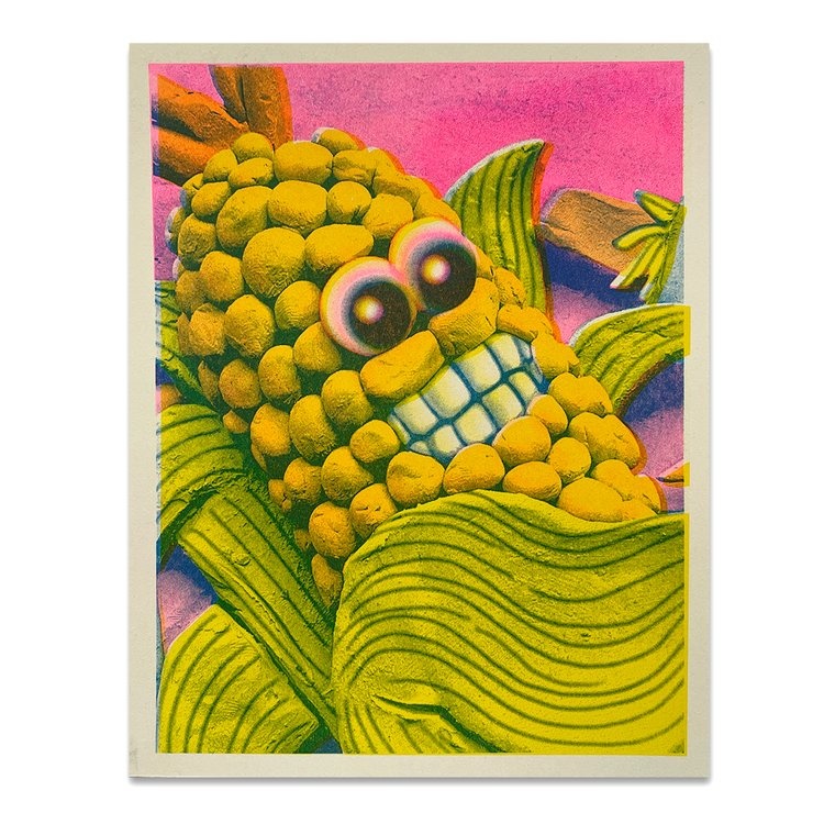 Corn RIsograph Print