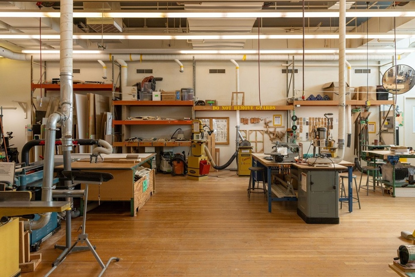 view of the empty wood shop