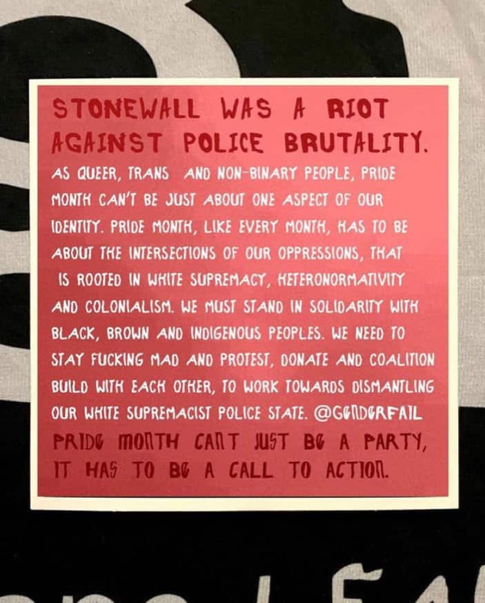 Stonewall was a Riot: On Police Brutality Sticker