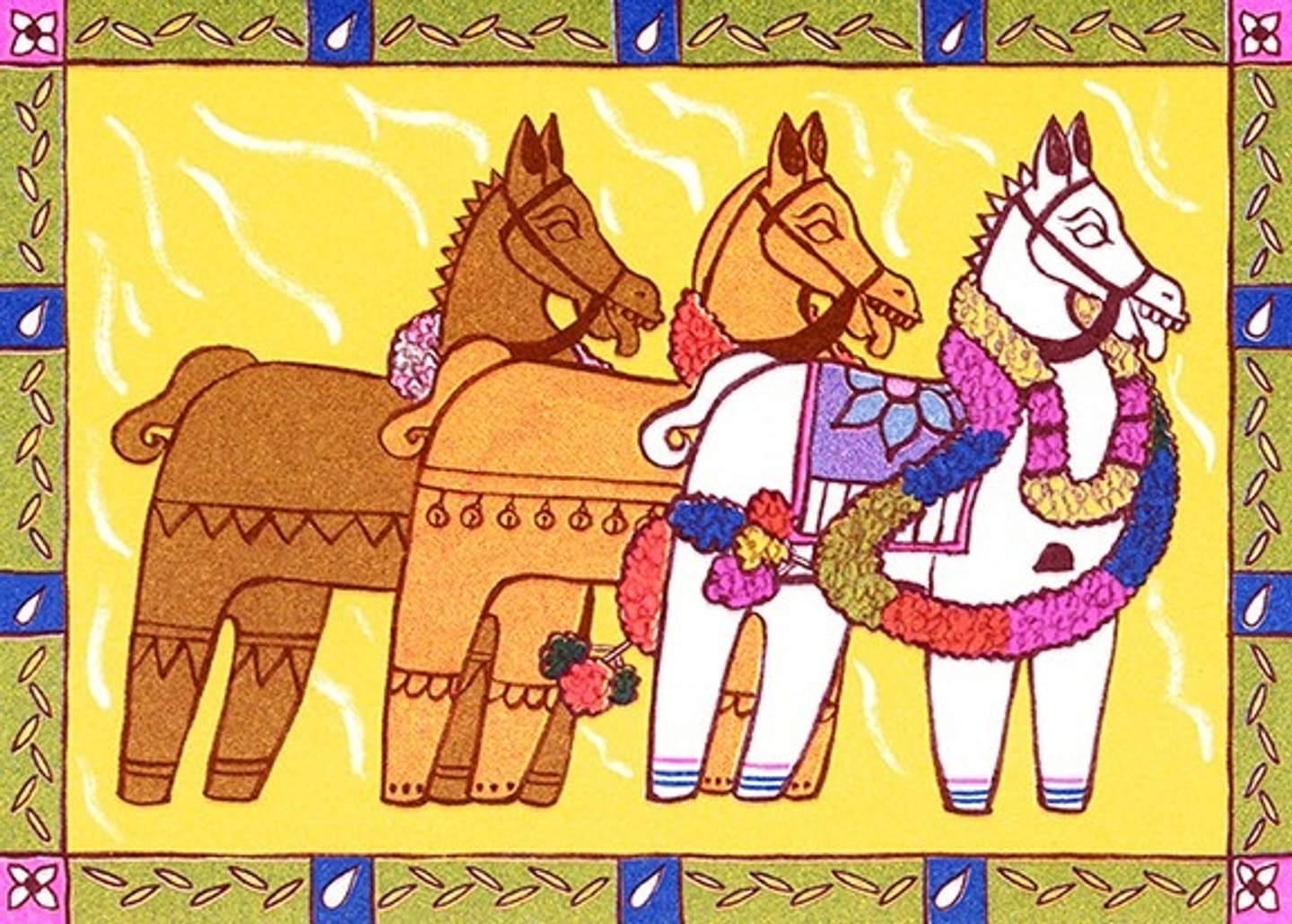 illustration of three horses 