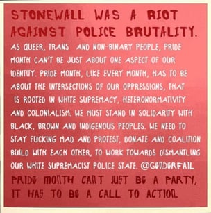 Stonewall was a Riot: On Police Brutality Sticker