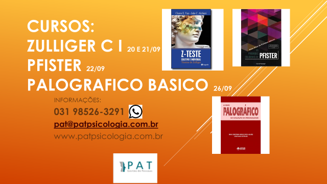 Curso de testes Psicologicos:  Zulliger Coletivo e Individual, Pfister e Palografico