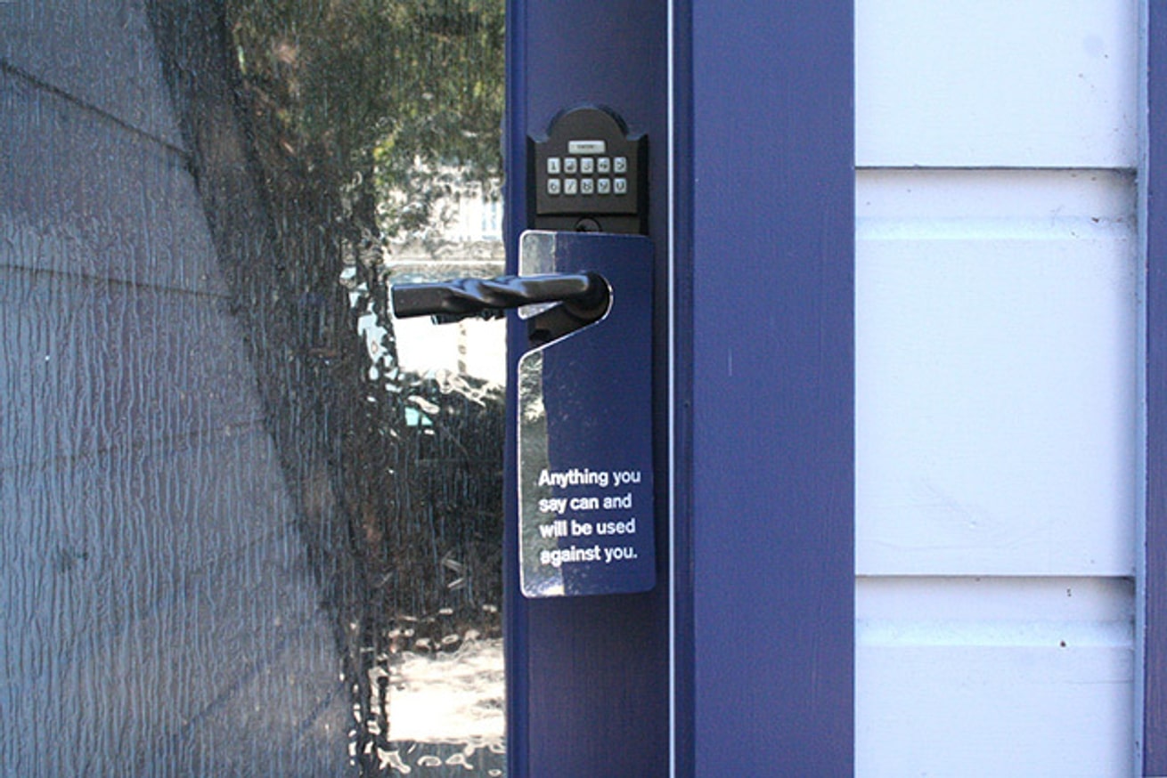 Anything you say can and will be used against you Door Hanger thumbnail 2