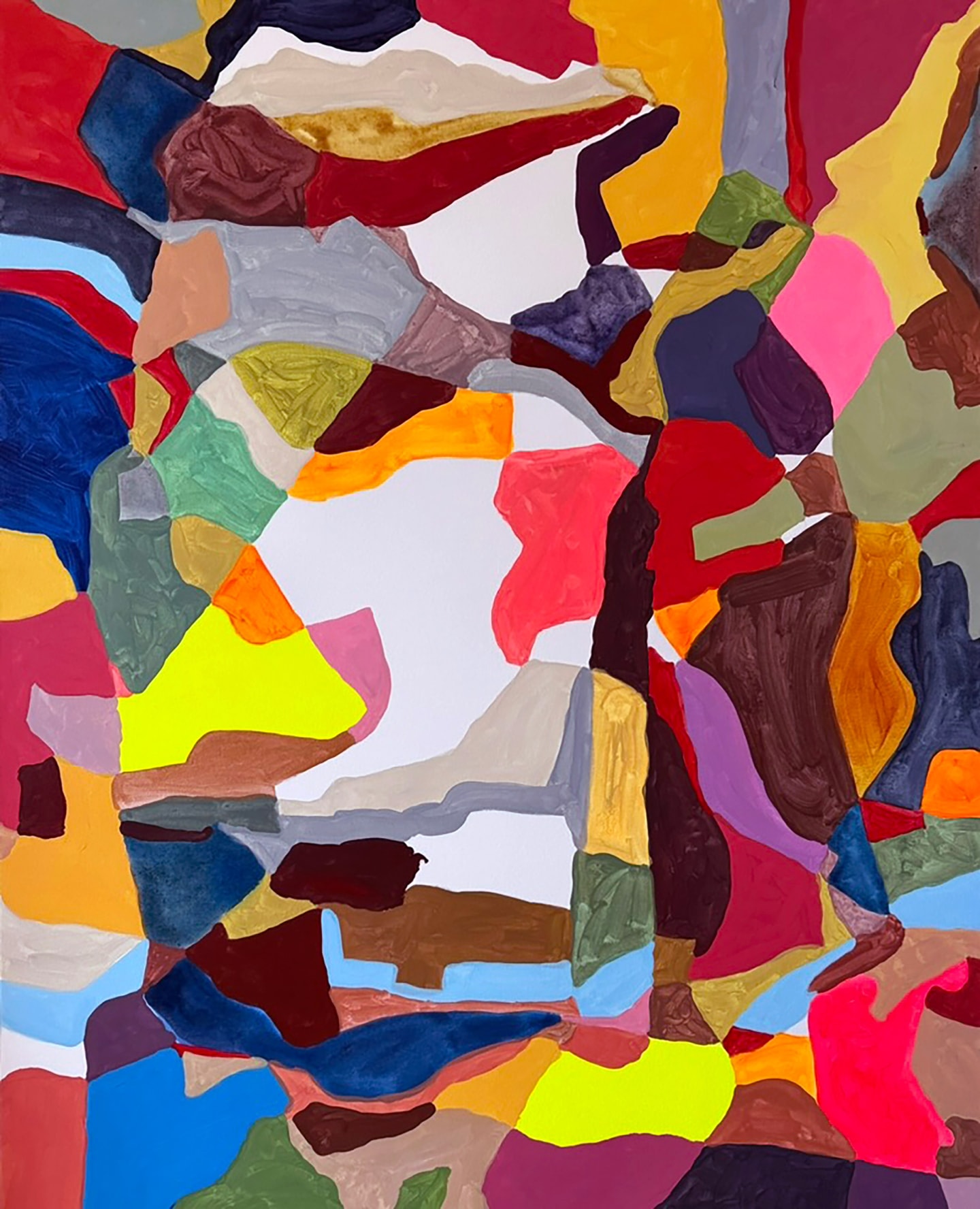 painting of brightly colored abstract geometric shapes