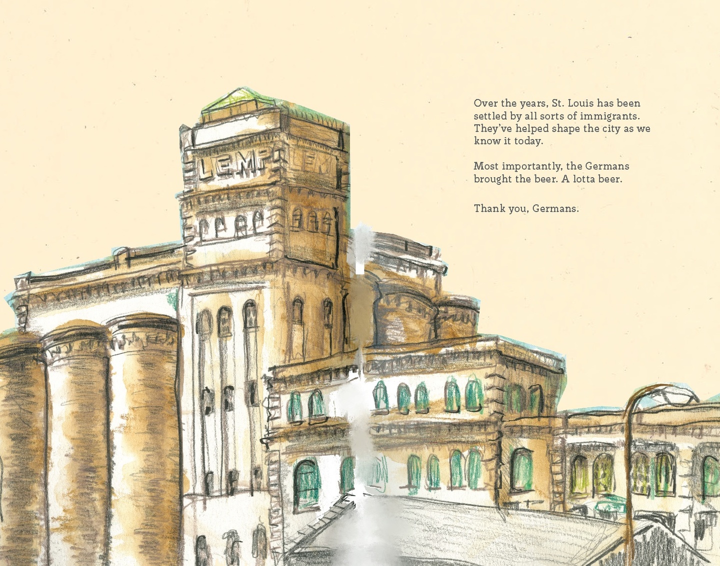 Drawing of the Lemp Mansion in St. Louis.