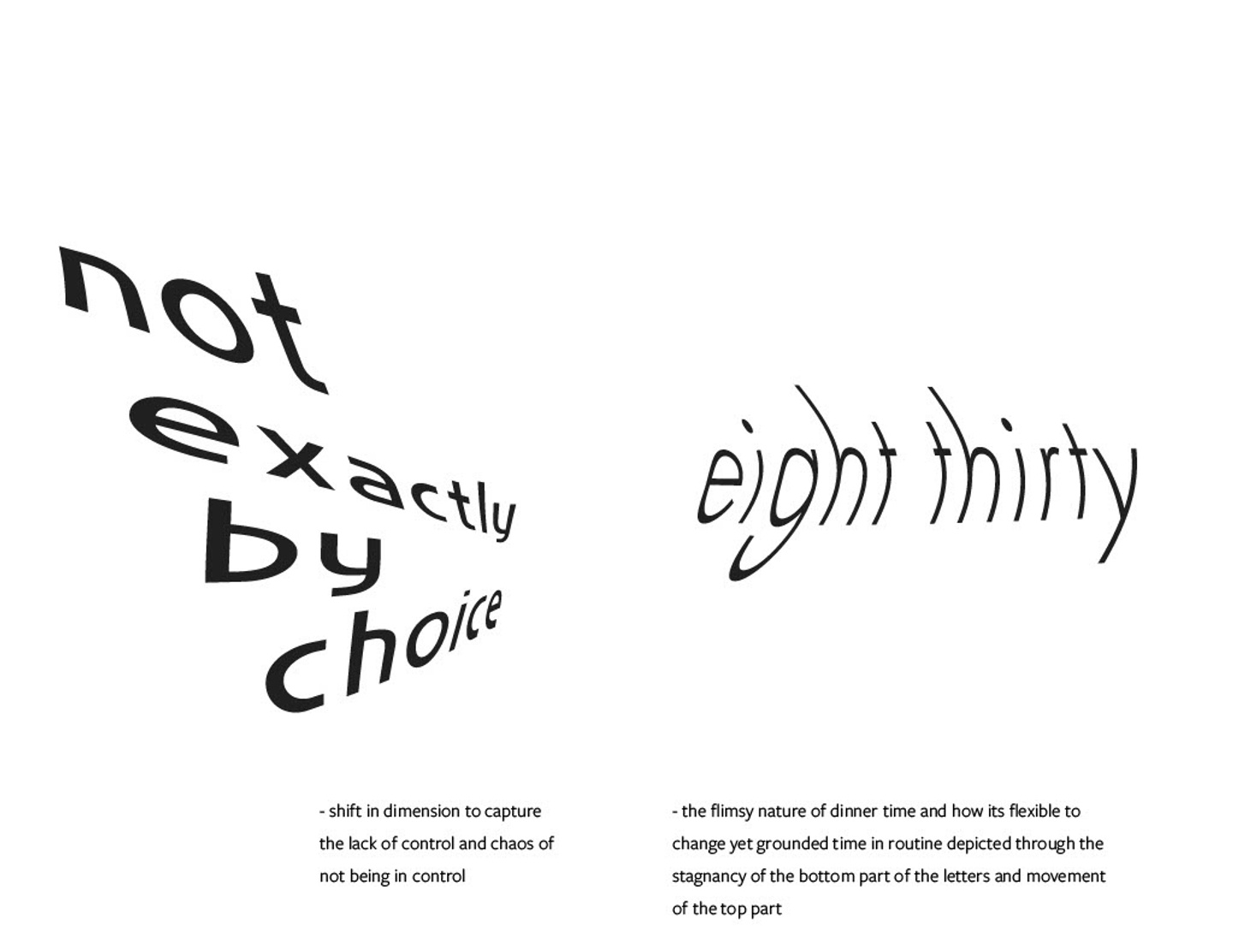 Printed typography manipulated by hand