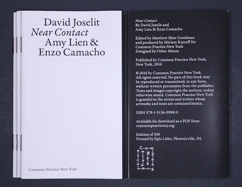 Near Contact by David Joselit and Amy Lien & Enzo Camacho - Launch event
