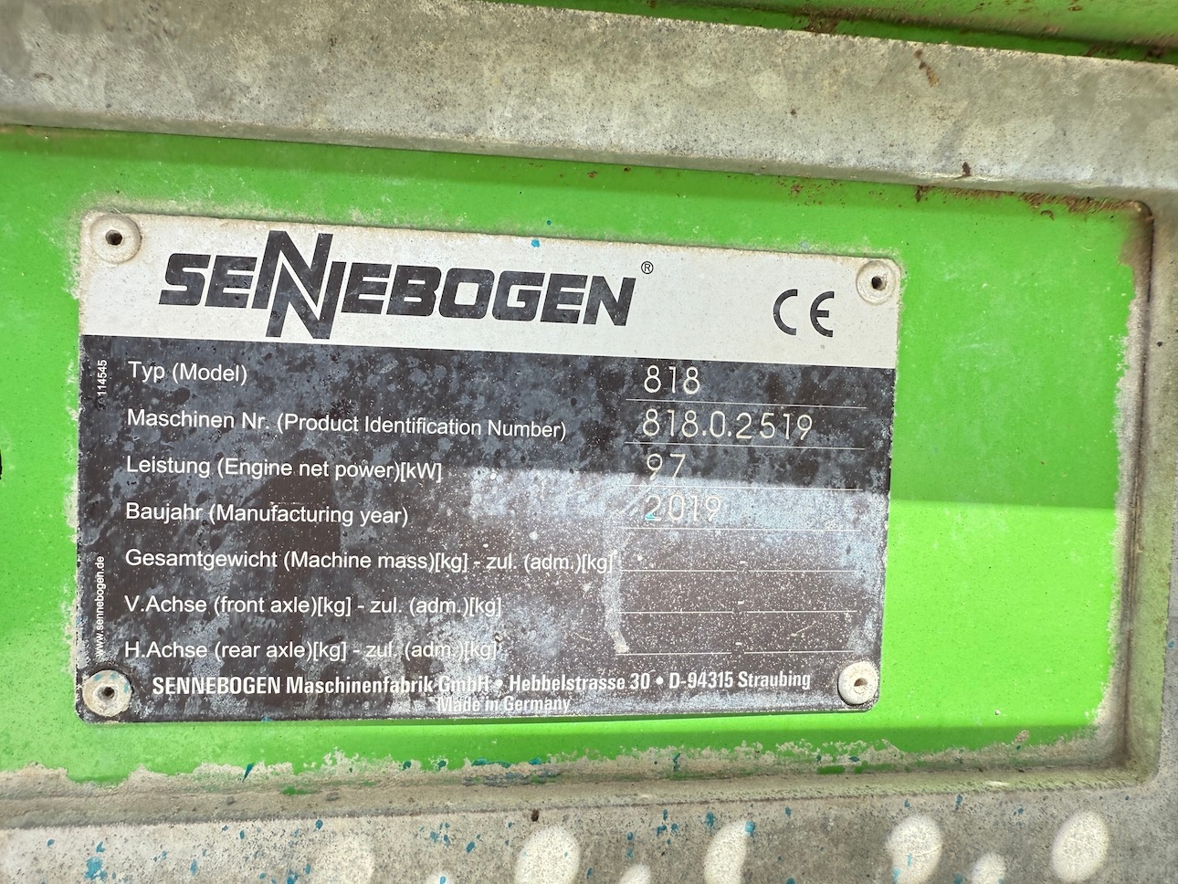 Used 2019 Sennebogen 818  For Sale