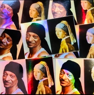 Snoop and the Pearl Earring  Holographic Sticker 