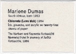 Permanent Collection Canvas Patch: Marlene Dumas