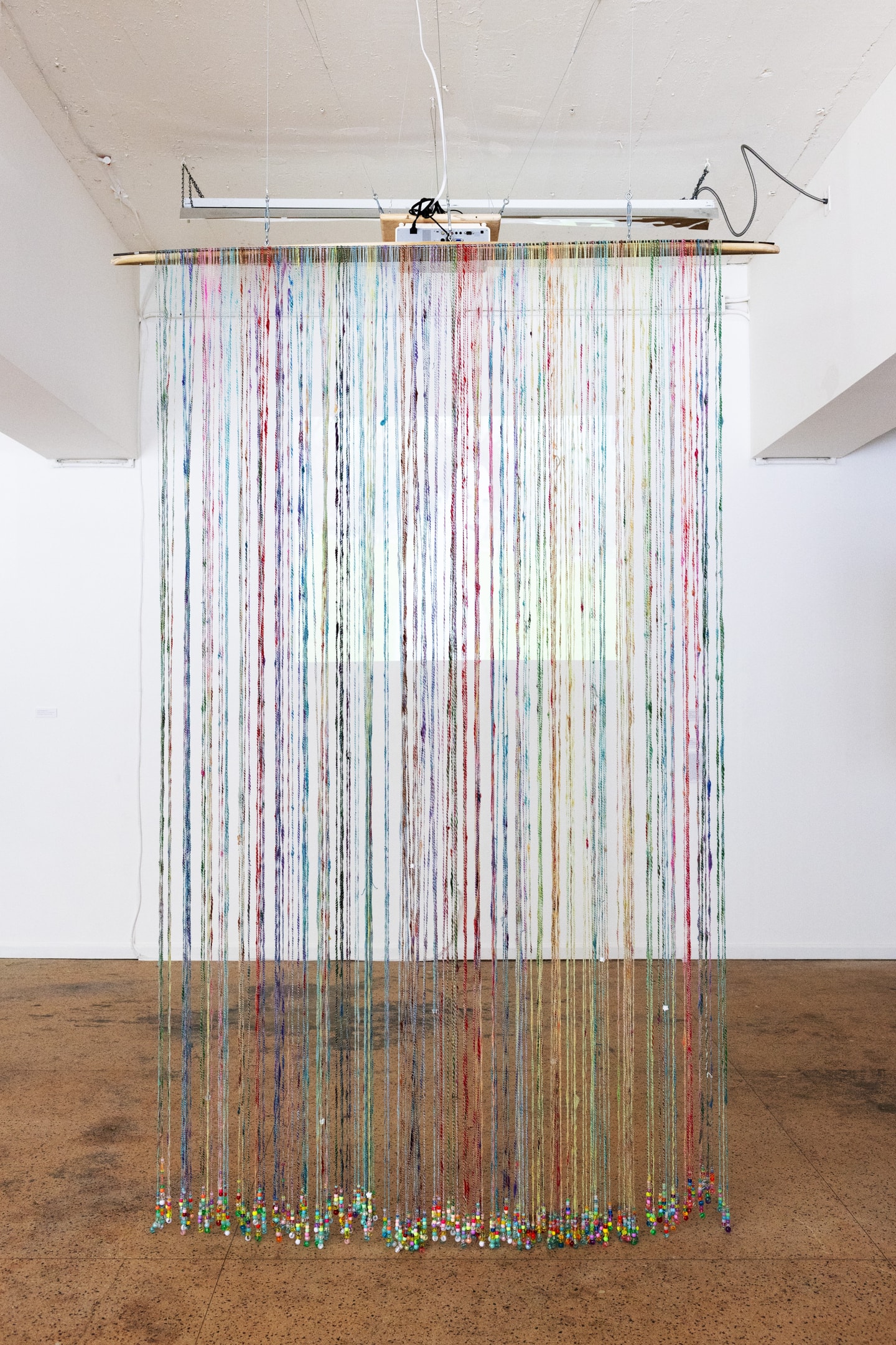 beaded curtain in a gallery