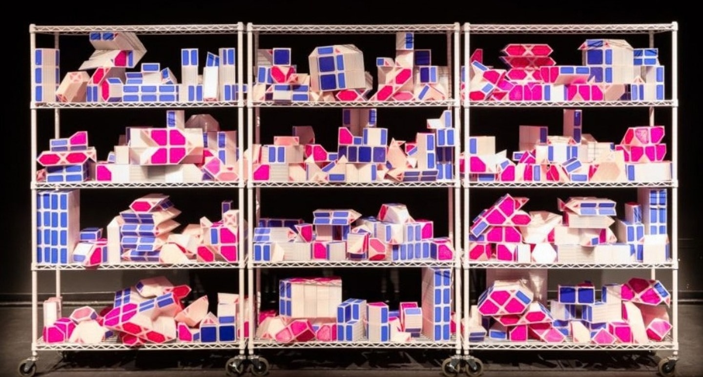 a 3-D printed assembly system by Canadian artist Jesse Colin Jackson
