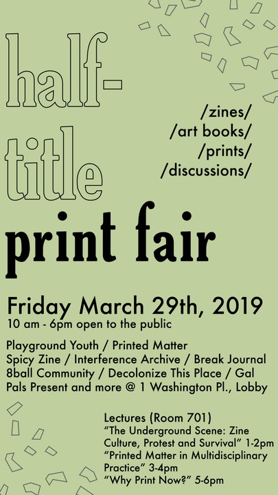 NYU Half-Title Print Fair