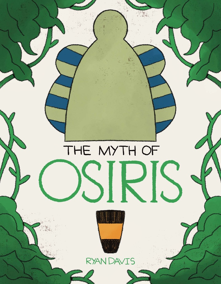 An illustrated book cover of the myth of Osiris