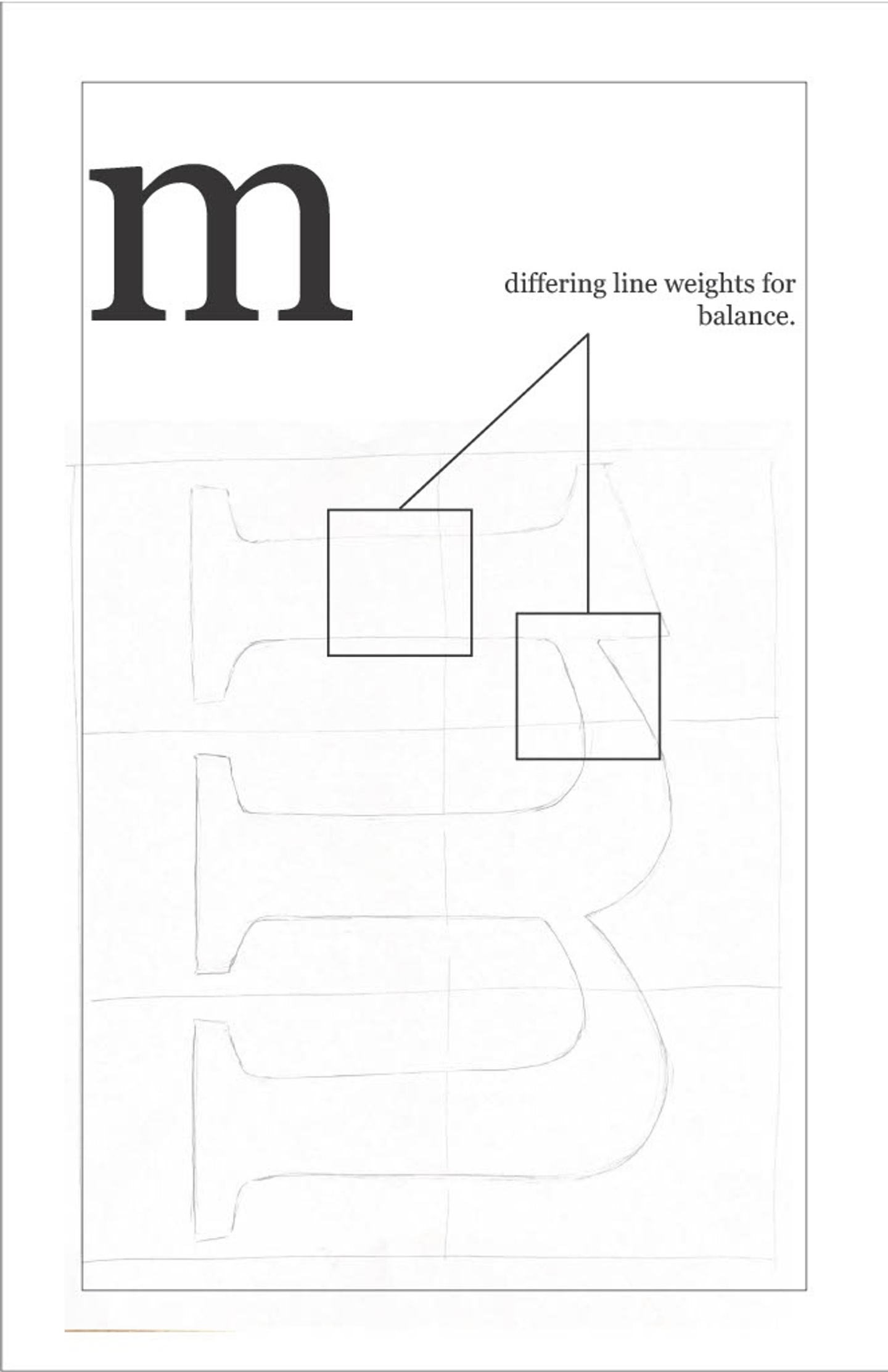 Letterform in layout