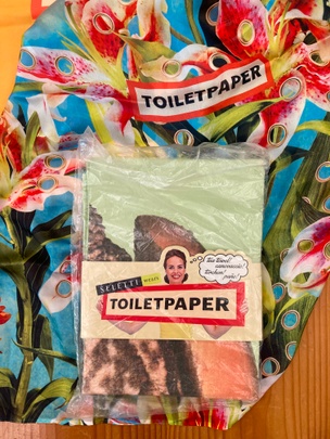 Toilet Paper Tea Towel, Tote, and Silk Scarf