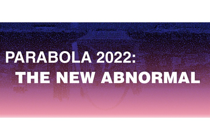 Graphic for Parabola 2022: The New Abnormal, with white, all-caps text set against a purple gradient background.
