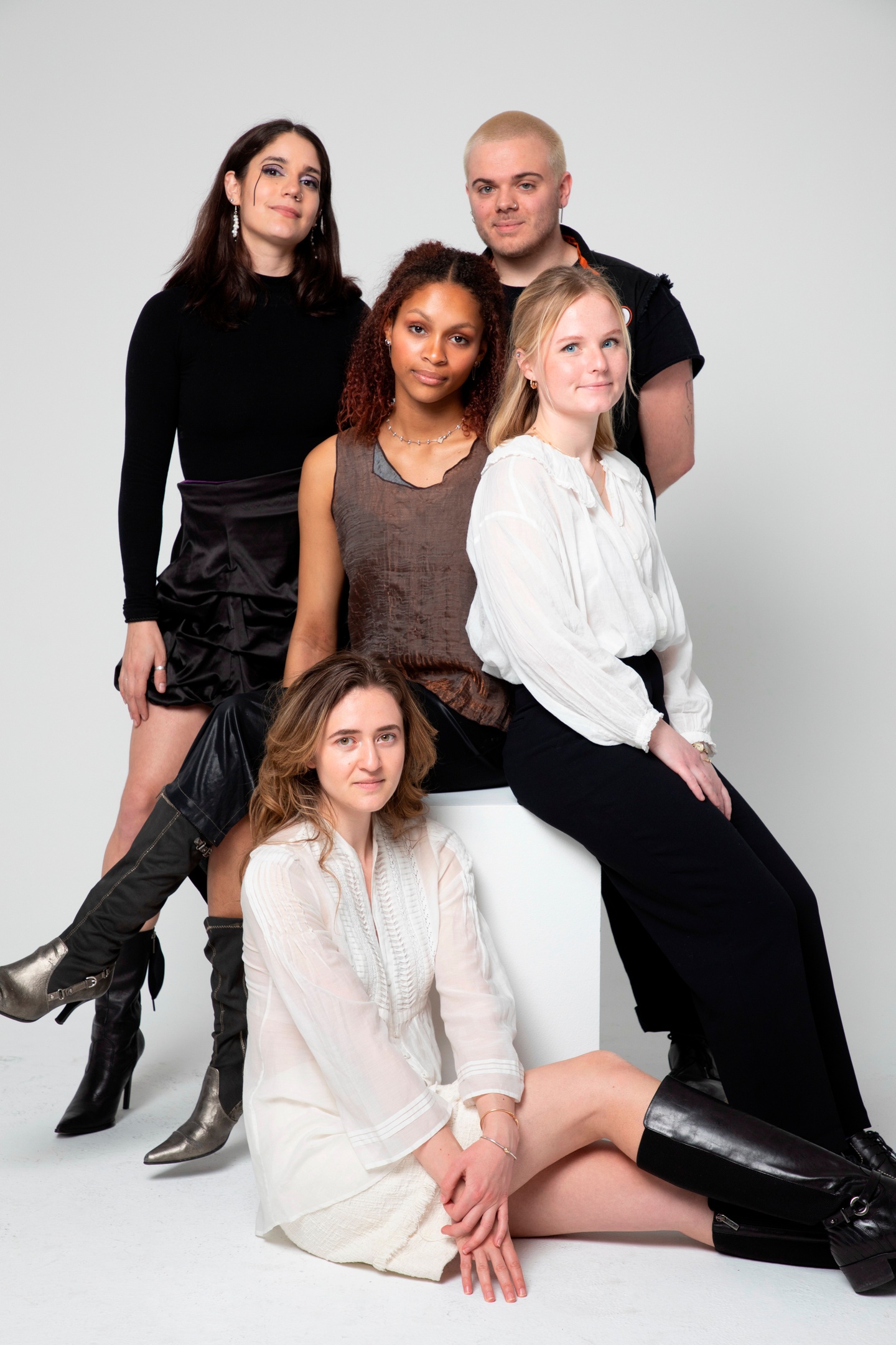 photo of five students from the 2023 Fashion Design program