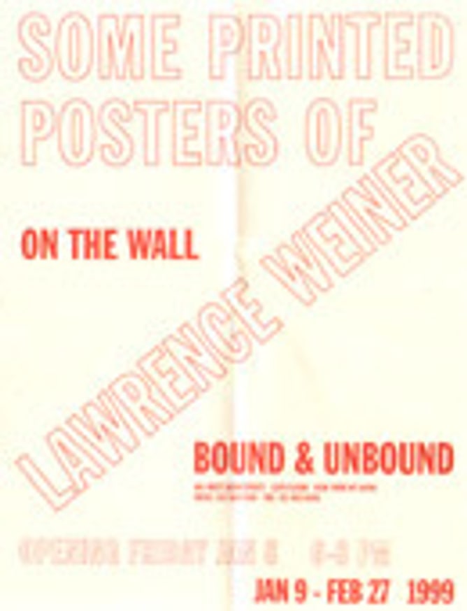 Some Printed Posters of Lawrence Weiner (Folded)
