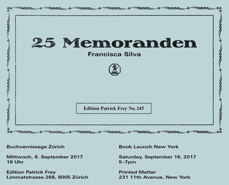 Francisca Silva: 25 Memoranden - Book Launch