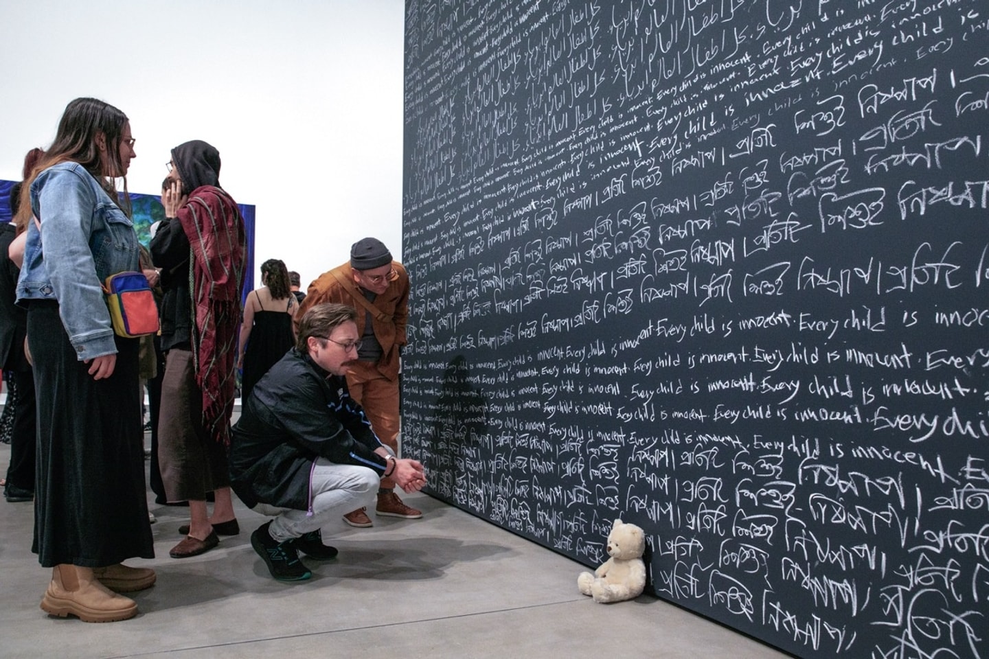 people viewing the art installation