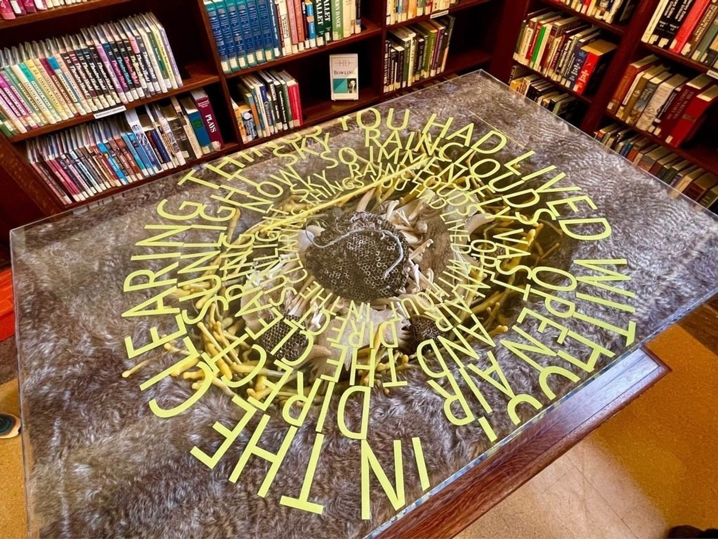 large vinyl text on graphite surface