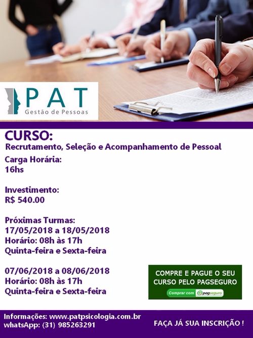 Curso: Recrutamento, Seleção e Acompanhamento de Pessoal