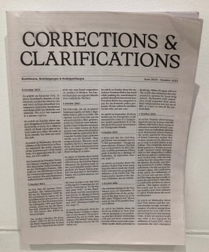 Corrections and Clarifications: June 2020 - October 2021