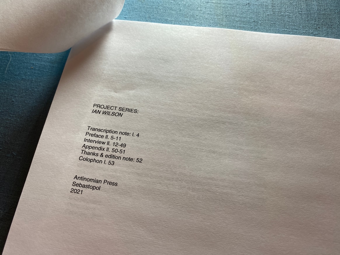 Project Series : Ian Wilson