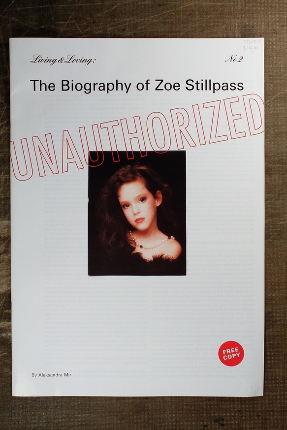 Aleksandra Mir The Biography Of Zoe Stillpass Printed Matter