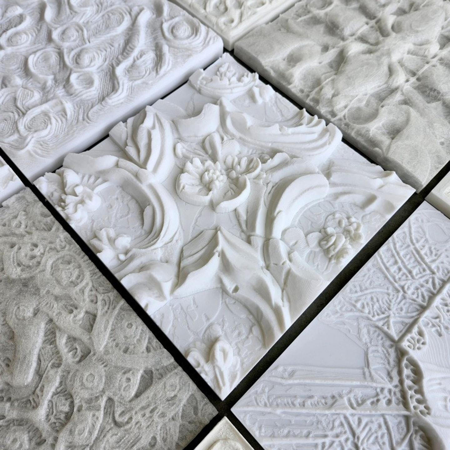 white ornamental tiles