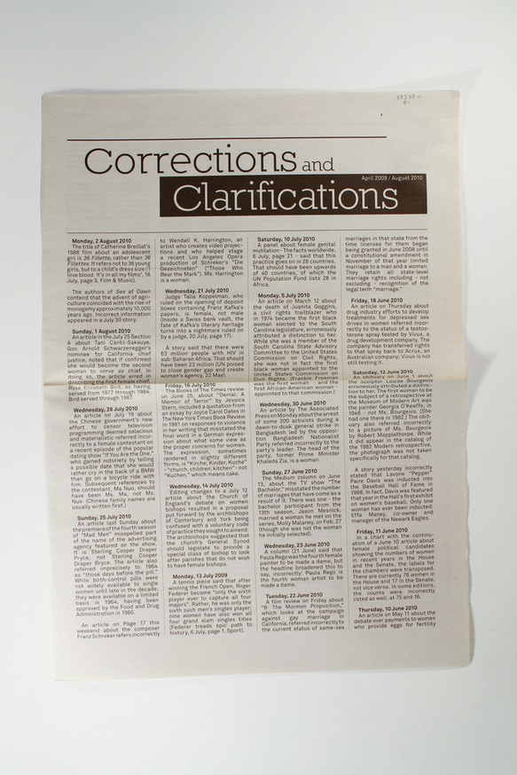 Corrections and Clarifications