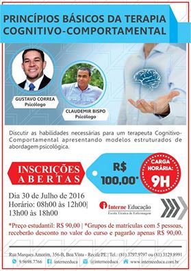 Curso - Princípios básicos de Terapia Cognitivo-Comportamental