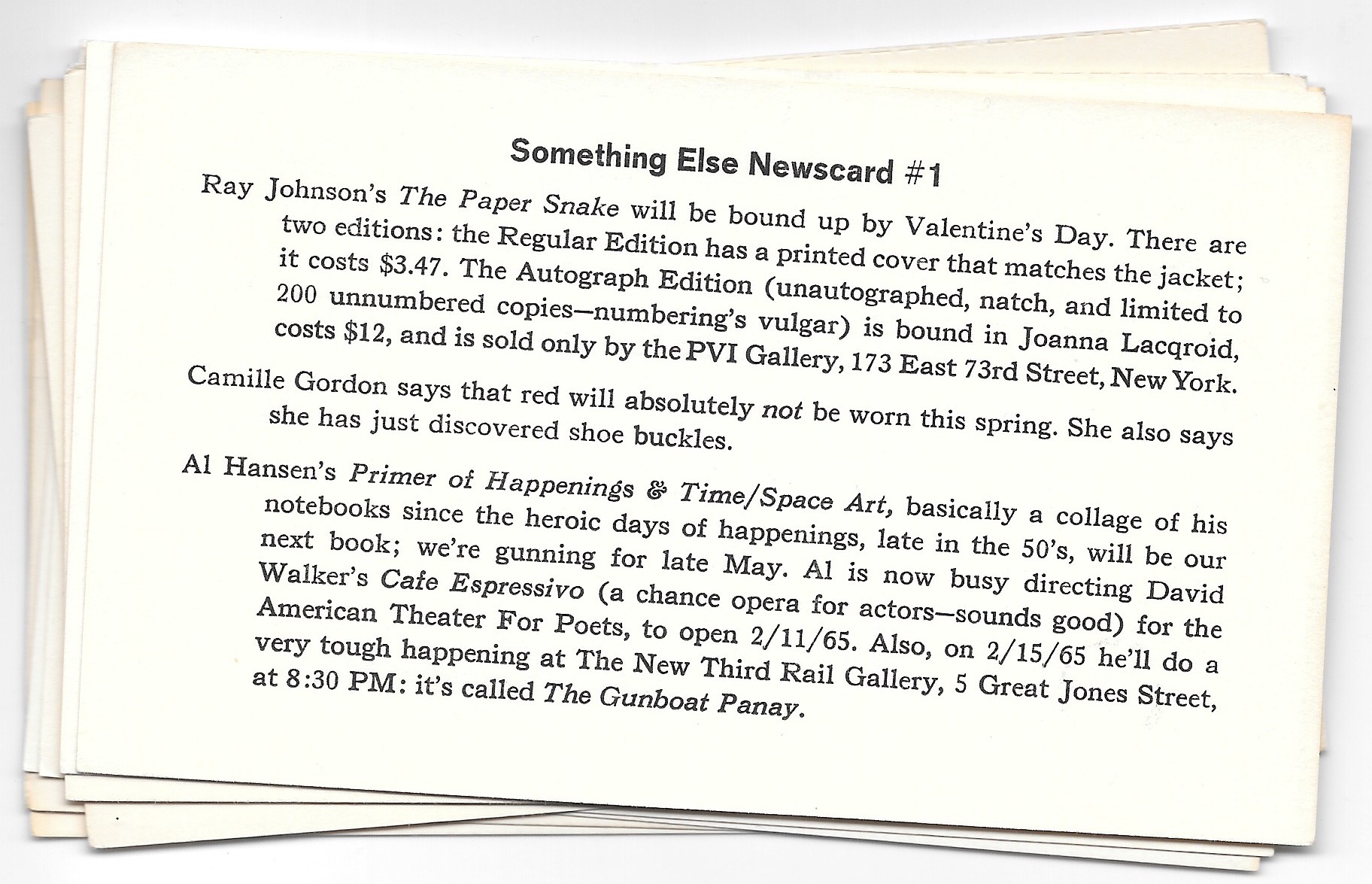 Something Else Press - Set of Something Else Press ephemera 