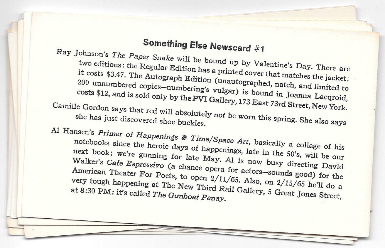 Something Else Press - Set of Something Else Press ephemera - Printed ...