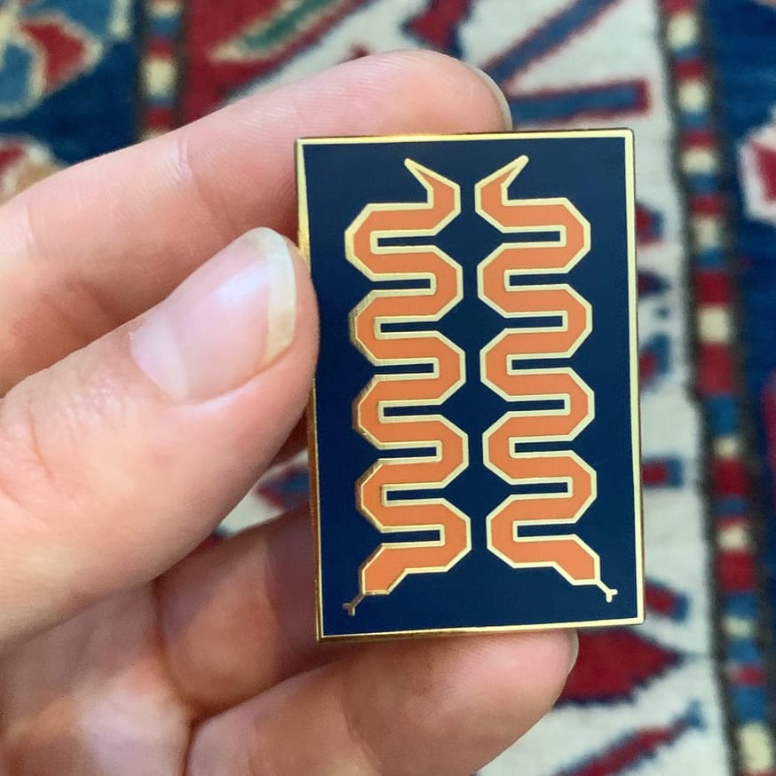 Mirror Snake Enamel Pin