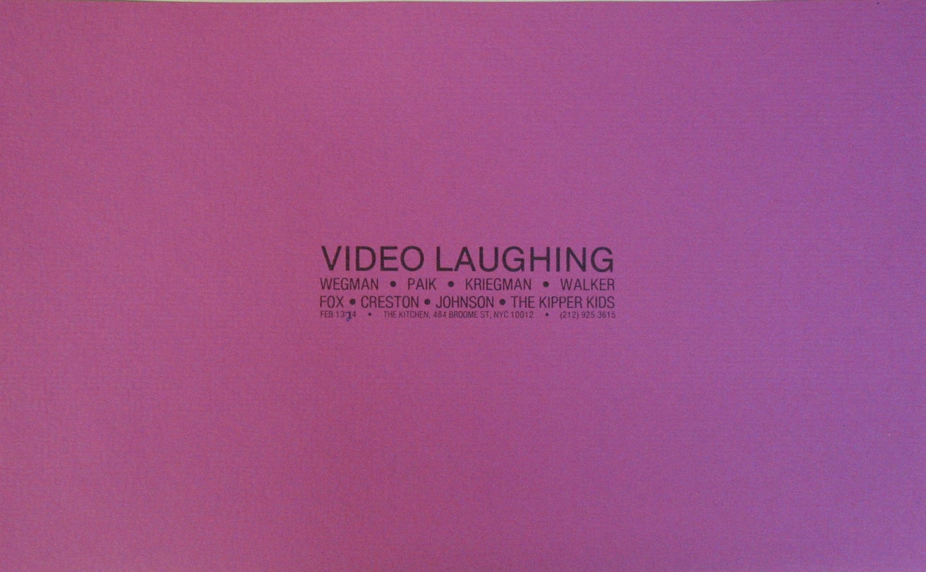Video Laughing, February 13-24, 1979 [The Kitchen Posters]