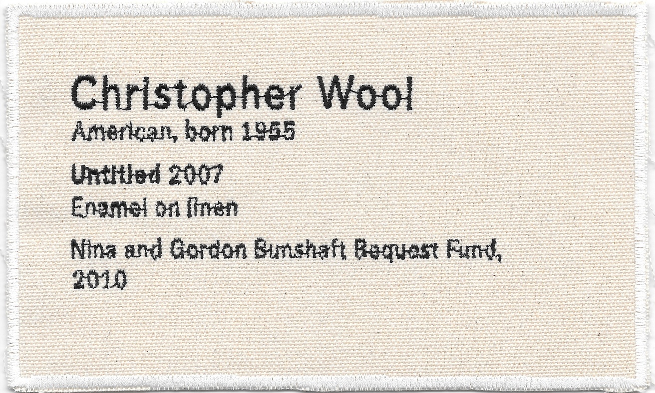 Permanent Collection Canvas Patch: Christopher Wool