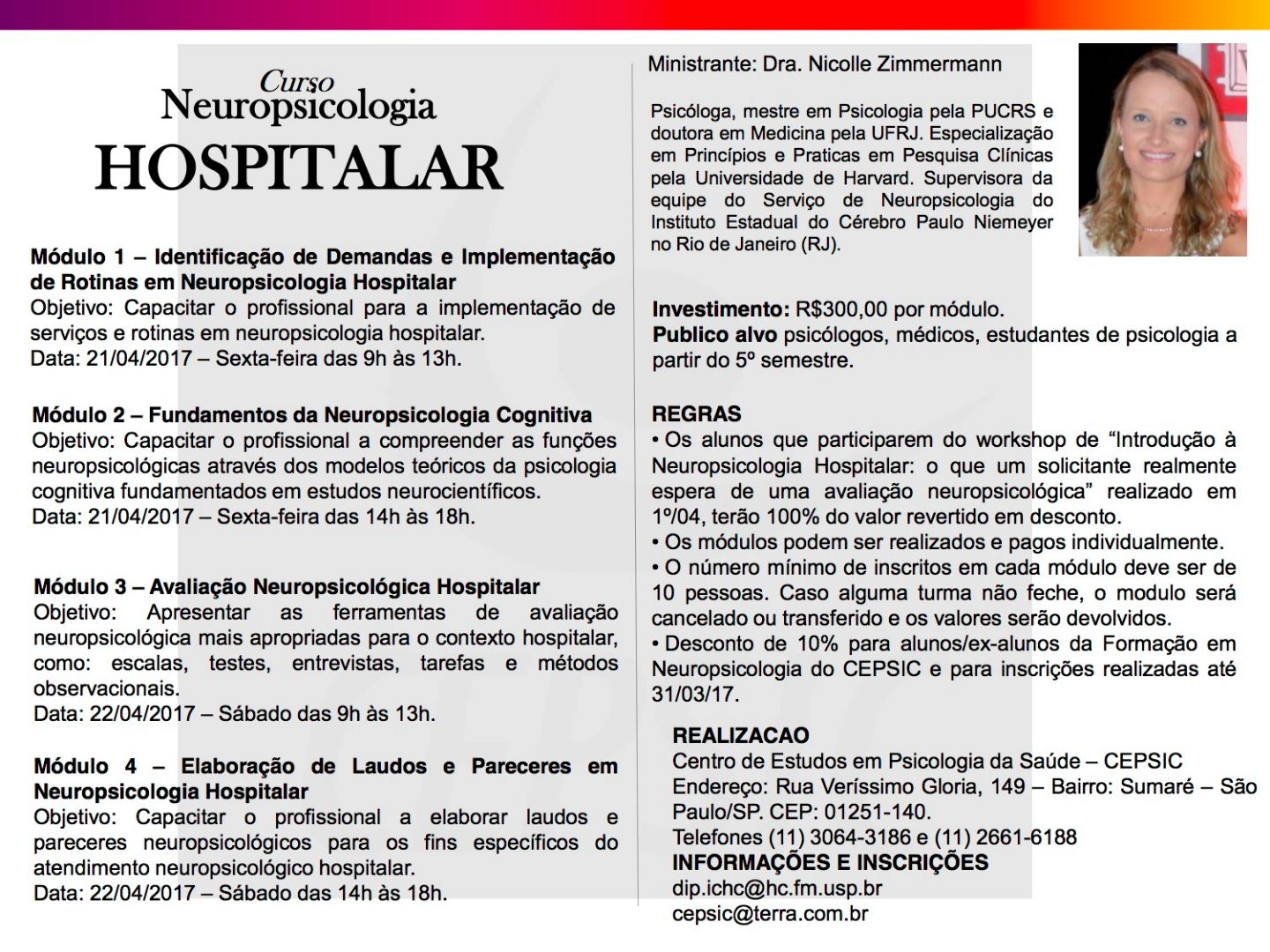 Curso - Neuropsicologia Hospitalar