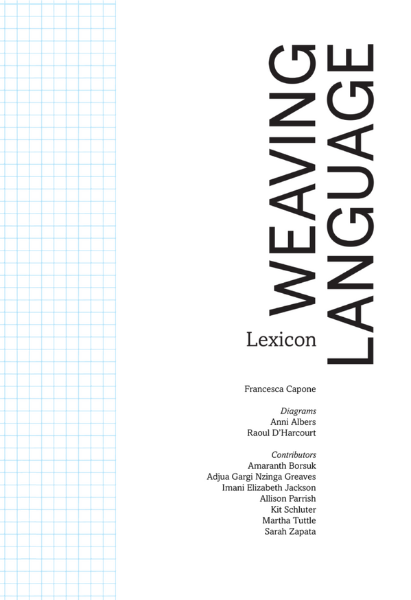Weaving Language I: Lexicon