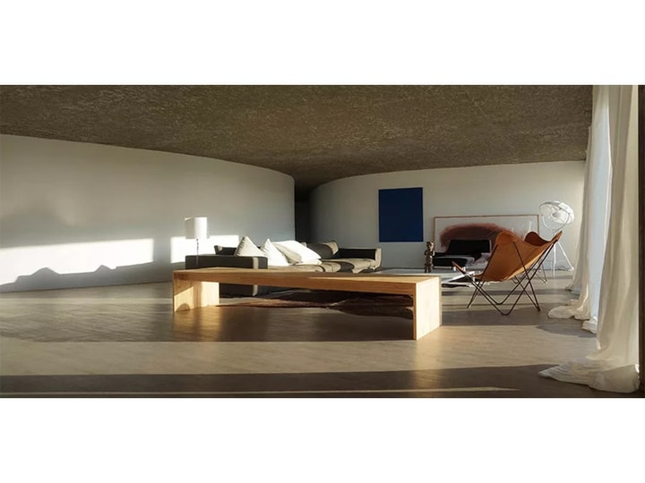 Interior photo of Light Blue House designed by Adrian Luchini for a site in Punta del Este, Uruguay