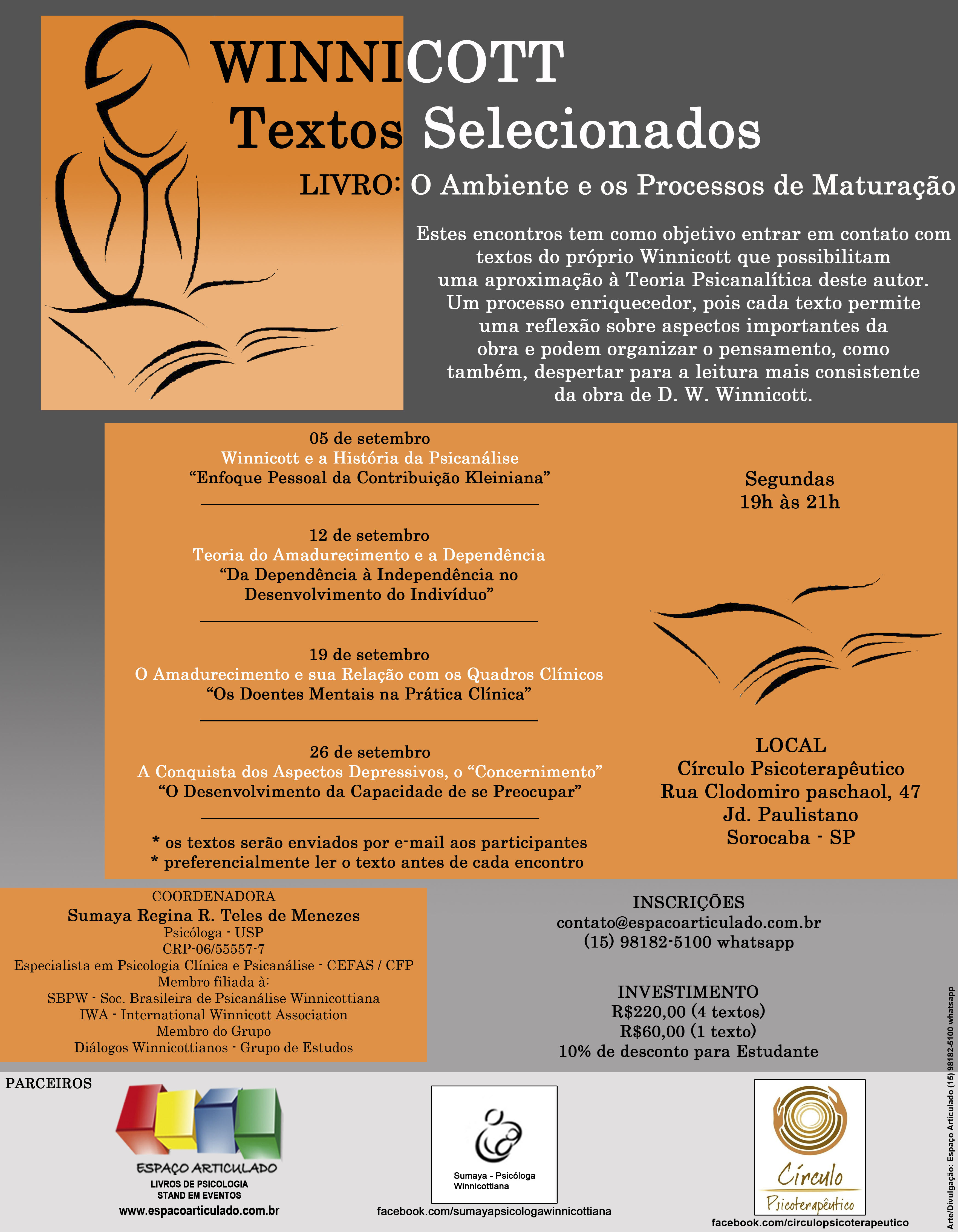 Textos Escolhidos De D W Winnicott Livro O Ambiente E Os Processos De Maturacao Mural Psicologia