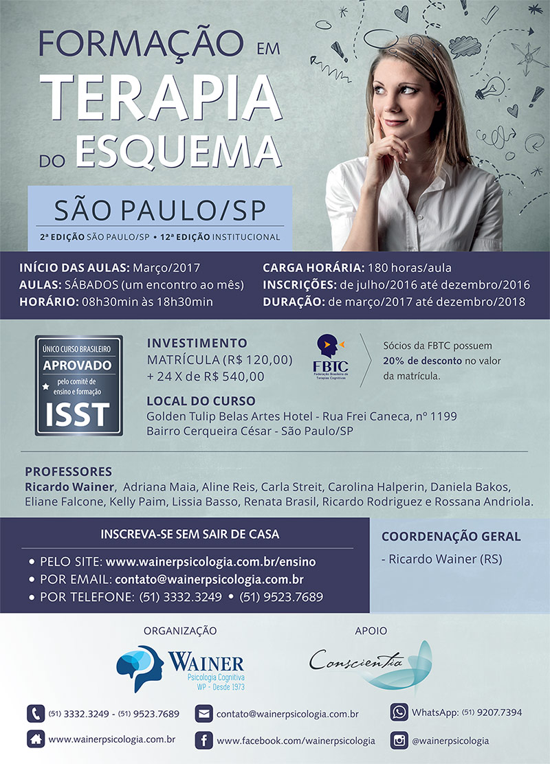 Curso de Formação em Terapia do Esquema - 2ª edição São Paulo
