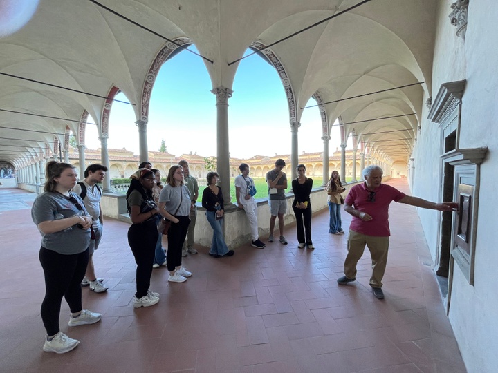 WU architecture students touring the Certosa di Galluzzo