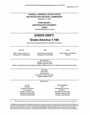 SLP-041: SHEER DRIFT: The Snake America Newsletters (1-100)