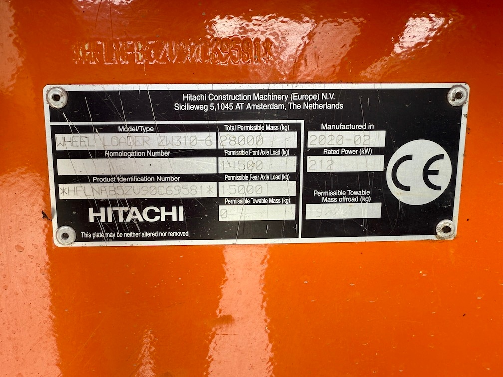Used 2020 Hitachi ZW310-6 For Sale
