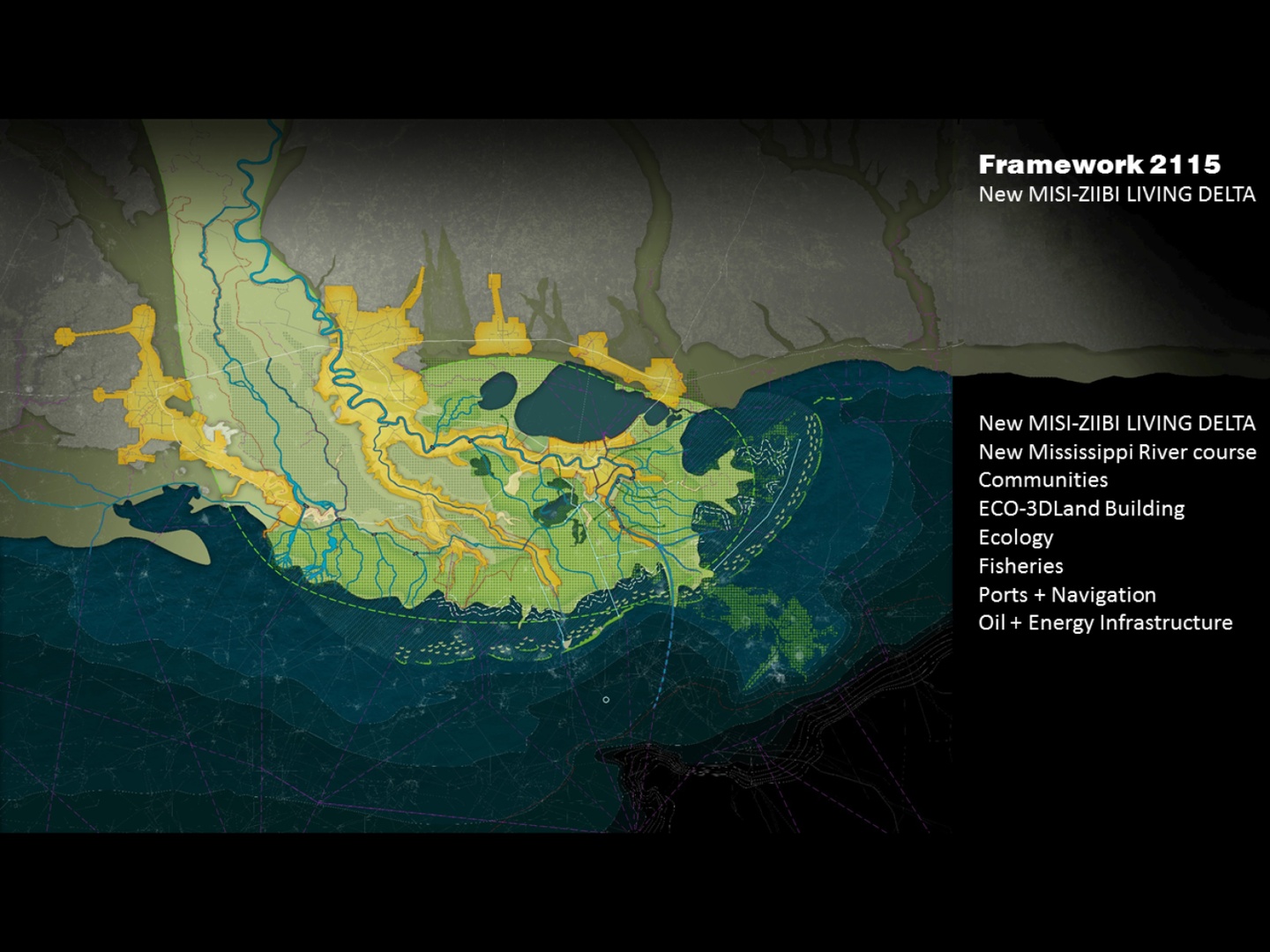 Framework of the Mississippi Delta in New Orleans.