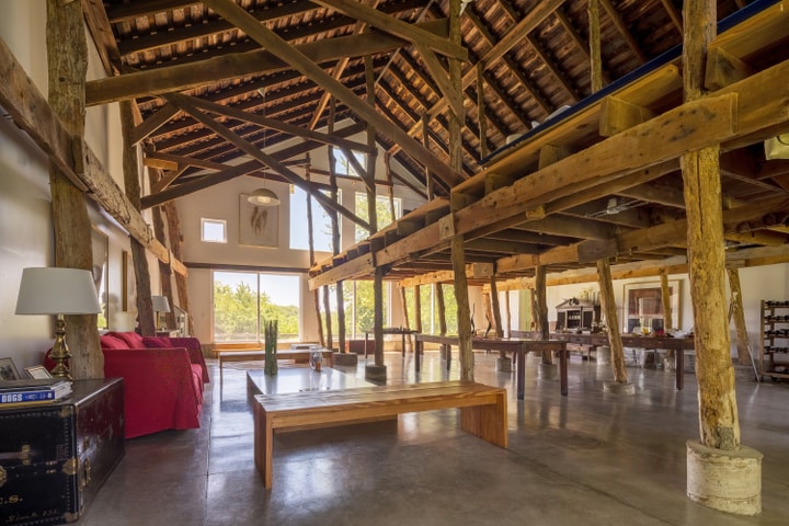 Interior photo of a renovated barn