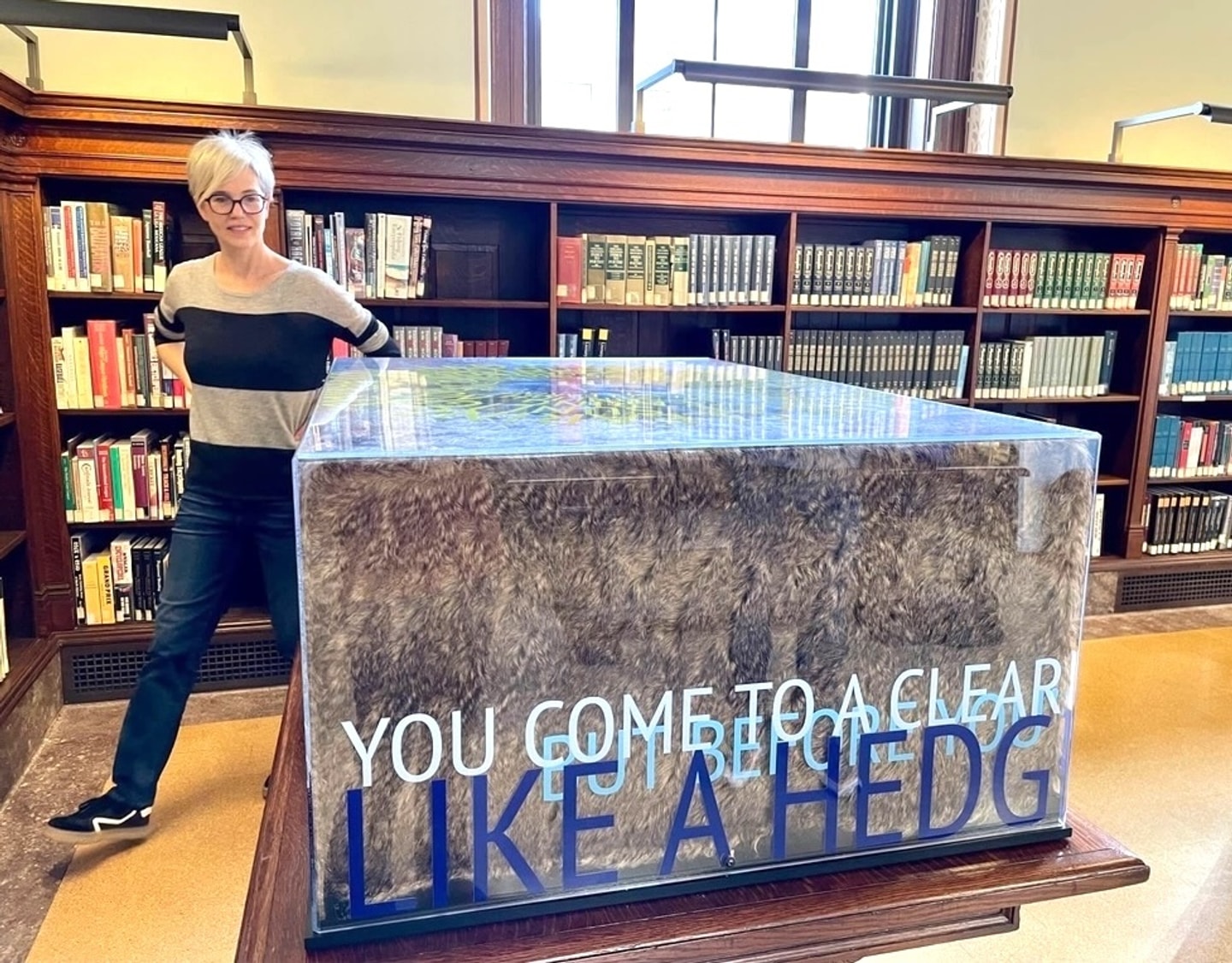 large block with vinyl text